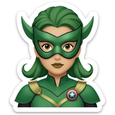 woman with mask and green Hydra Marvel uniform sticker