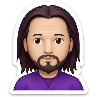 Jonathan Davis long dark brown hair, purple outfit sticker