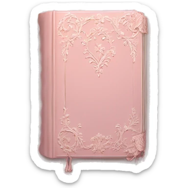 vintage rococo light pink book with lace  sticker