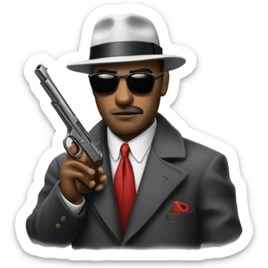 mafia with thompson gun sticker
