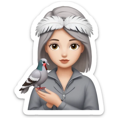 jackieshauna holding a pigeon sticker