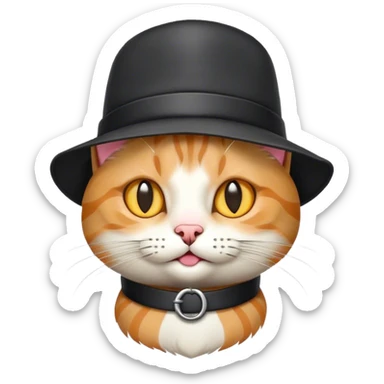 кошка с шляпой sticker