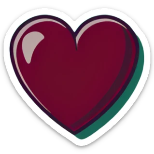 red burgundy heart sticker