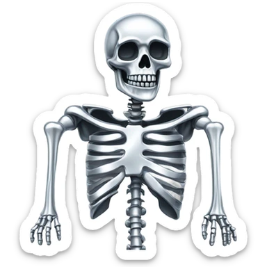 Skeleton made out of chrome  sticker