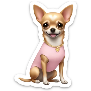 chihuahua in light pink dress  sticker