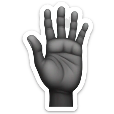 six fingers hand black and white  sticker