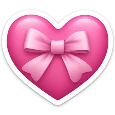 Heart with bow pink sticker