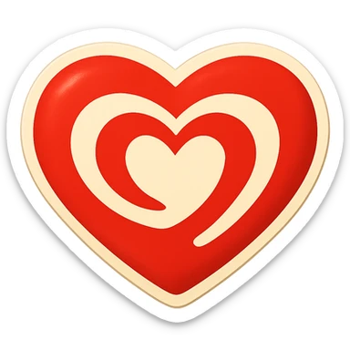 Edit Wall’s ice cream logo heart with red and white colors, smooth lines, no text. Create pulse animation frame 1 with the smallest size. Sticker style for presentation on transparent background. sticker