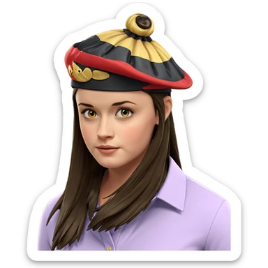 girl in collared shirt sticker