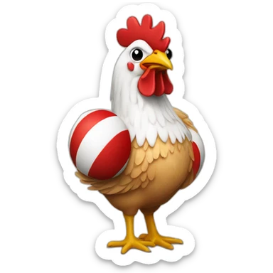 chicken with river plate football team shirt sticker