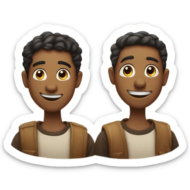 brotherly smile and friendship sticker