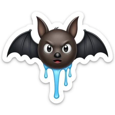 black bat drinkig sprite sticker
