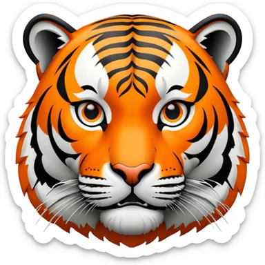 tiger face with HYPE text for Twitch emote sticker