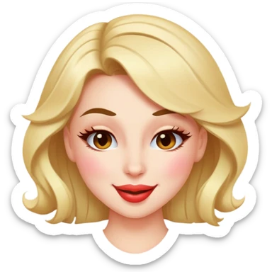 coquette girl winking and blushing sticker