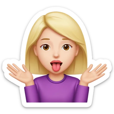 Tongue out emoji with hands on the side sticker