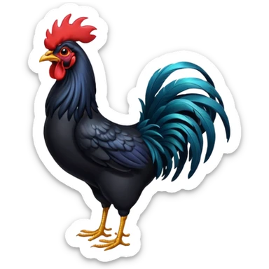 Black rooster sticker