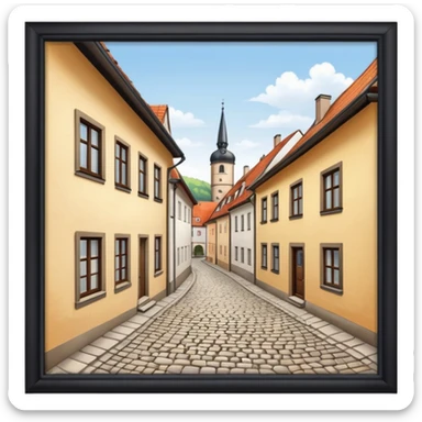 window looking out on german town sticker