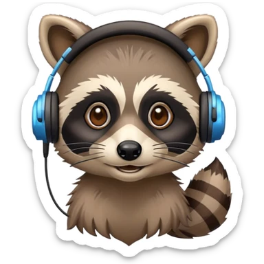 a gamer raccoon sticker
