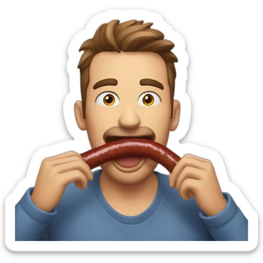 having a saussage in mouth sticker