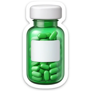 a green perscription pill bottle sticker