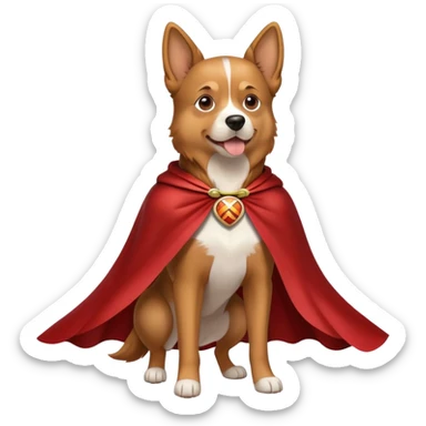dog with a cape sticker