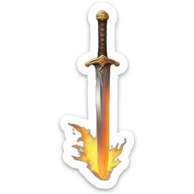 sword on a lot of fire sticker