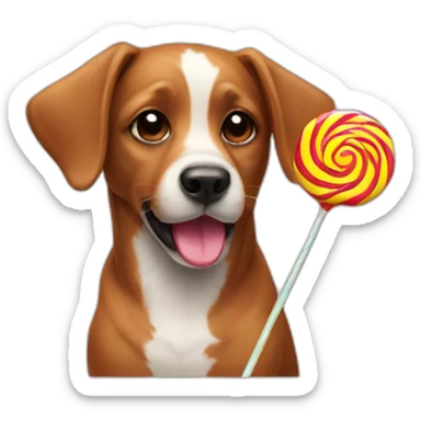 Dog and lollipop sticker