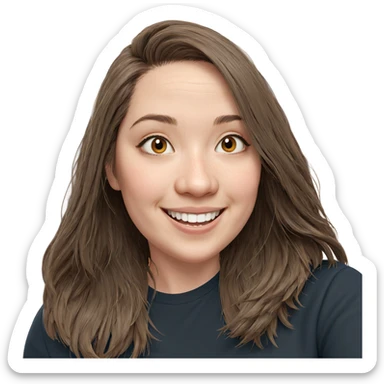 smiling girl with brown hair sticker