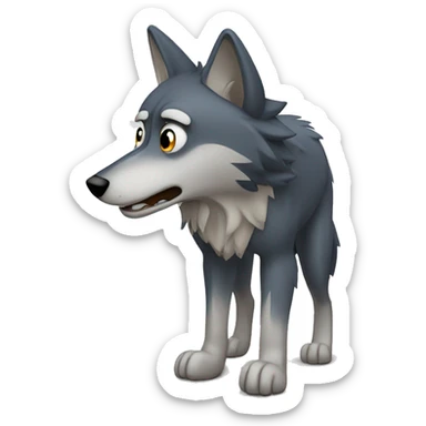 wolf in distress sticker