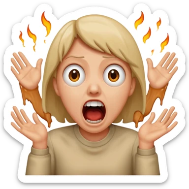 horror film, character scream sticker