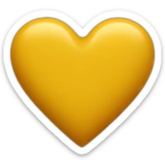 mustard-colored heart sticker