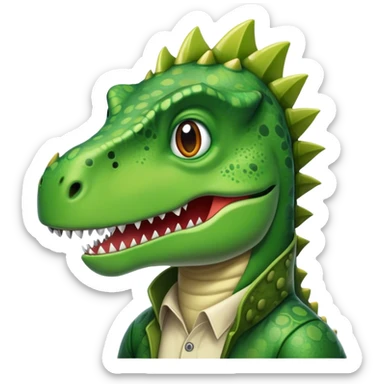 Machmir ein verliebten Raben der in einem dino kostüm steckt und rafft sagt sticker