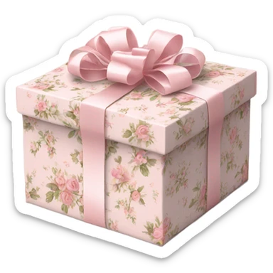 Elegant Rococo pale pink ditsy floral gift box sticker
