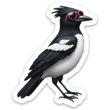 magpie wearing sunglasses sticker