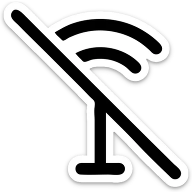 no signal icon with a crossed-out antenna sticker