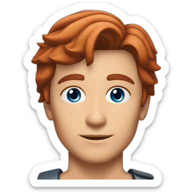 Alain Delon young hiker blue eyes short red hair sticker