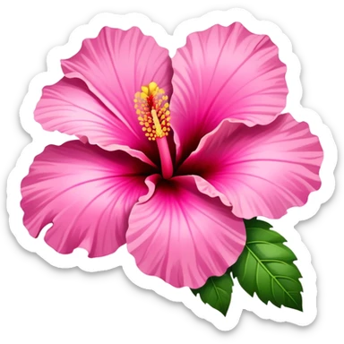 Pink hibiscus flower sticker