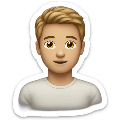 a boy with light skin and brown eyes and light brown hair sticker