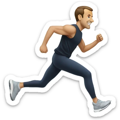 Emmanuel Macron habillé en jogging  sticker