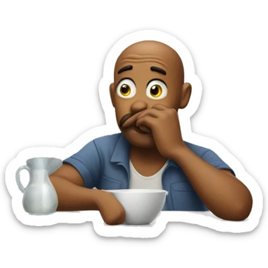 Smelly guy at kitchen table  sticker