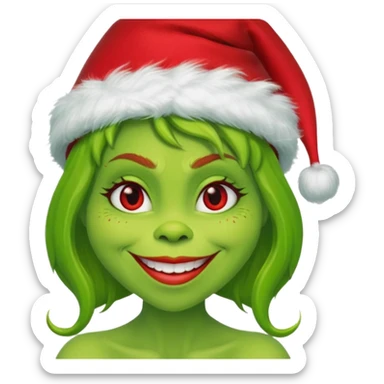 Grinch woman sticker