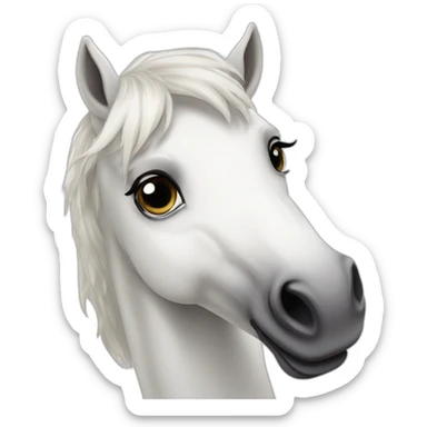 White stallion mustang with big heart eyes sticker