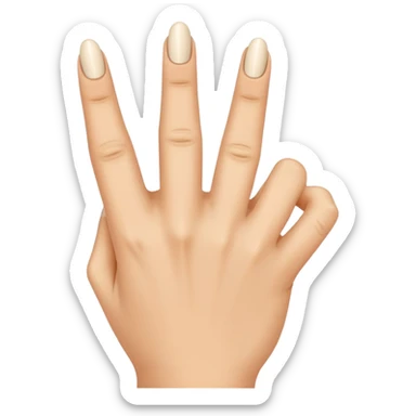 ring finger pulled up as middle finger sticker