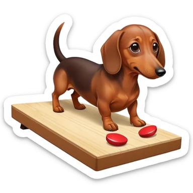 Wiener dog playing cornhole sticker