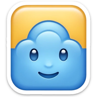 A square blue check sticker