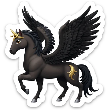 Black pegasus sticker