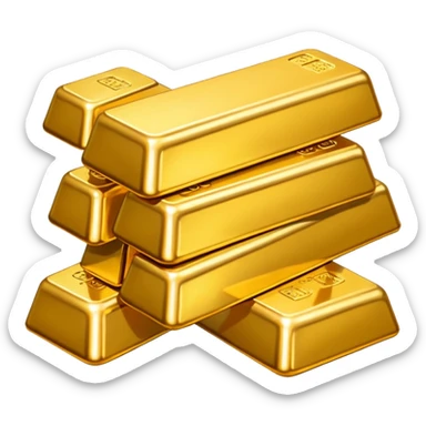 several gold bars, realistic lighting, no text or engravings, smooth surface sticker