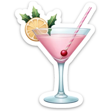 pastel pink christmas christmas drink sticker