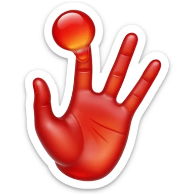 hand reaching out to gummy  sticker