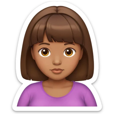 brown hair pregnant woman with bang brown skin sticker